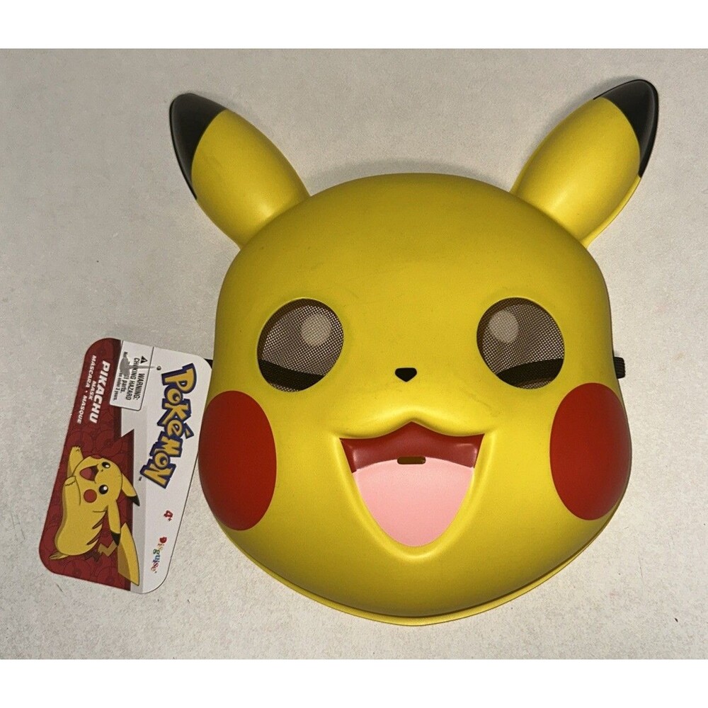 Pokemon Pikachu 8” Mask Disguise NWT Halloween Cosplay 2019- 2022 Plastic